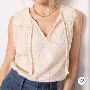 Faherty Skylar tassel tie keyhole top